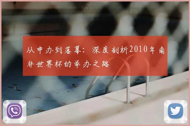 从申办到落幕:深度剖析2010年南非世界杯的举办之路